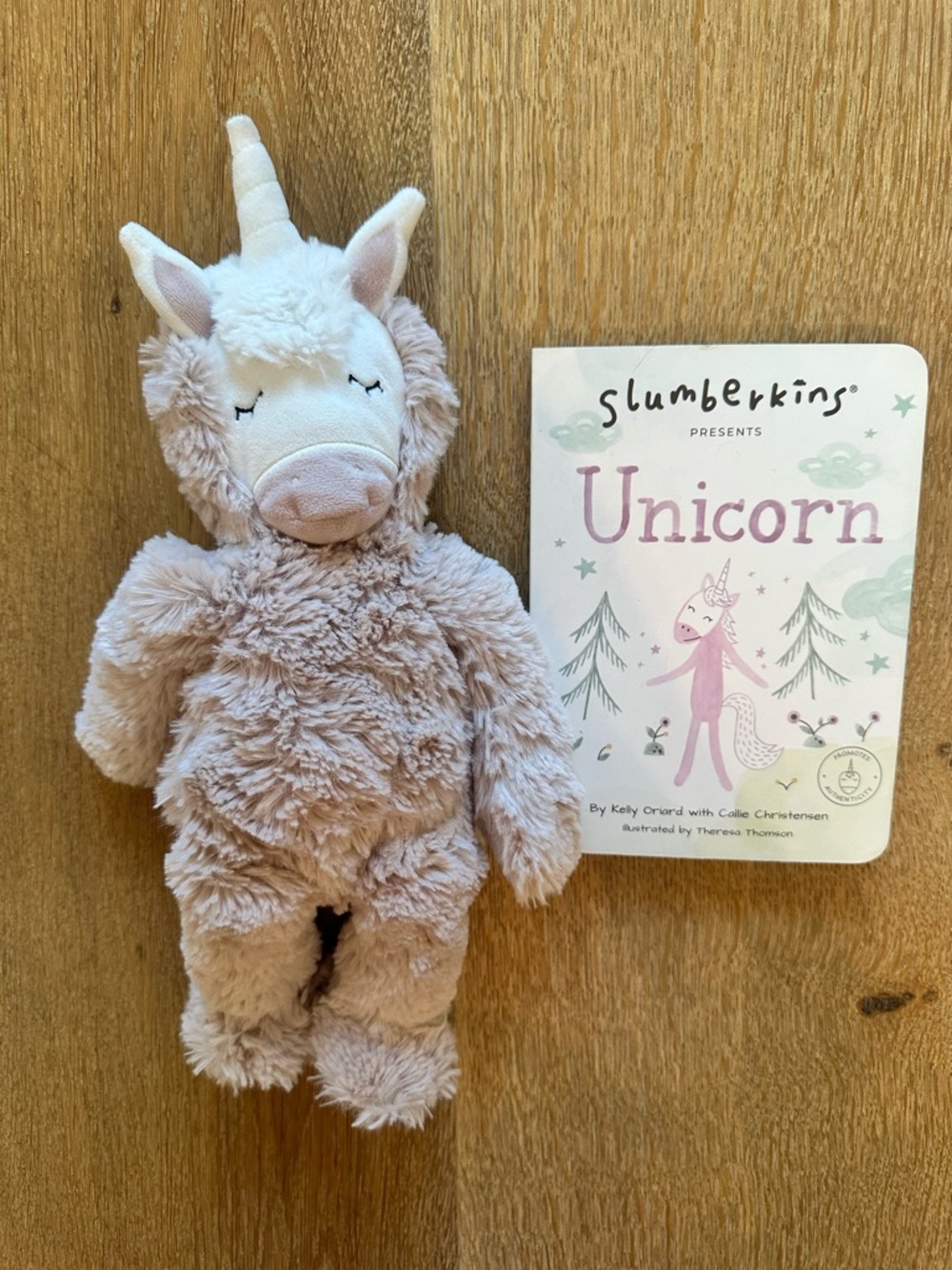 Slumberkins Plush Unicorn Lovey Stuffie and Book, like new